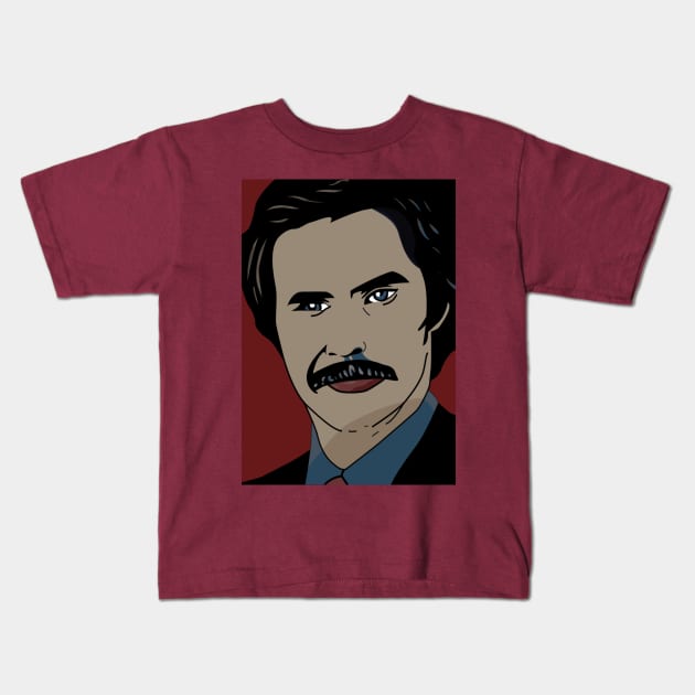 Ron Burgandy Kids T-Shirt by slice_of_pizzo